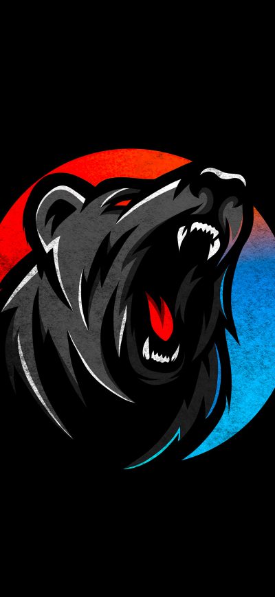 Fond d'écran iPhone Bear Howling Dark 5k