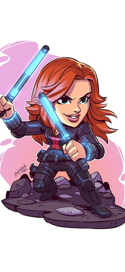 Fond d'écran iPhone Black Widow Minimal Art 4k