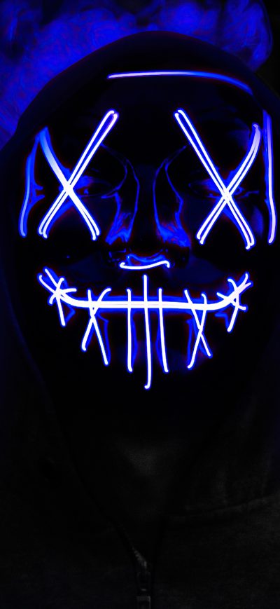 Fond d'écran iPhone Boy Neon Mask Glowing 5k