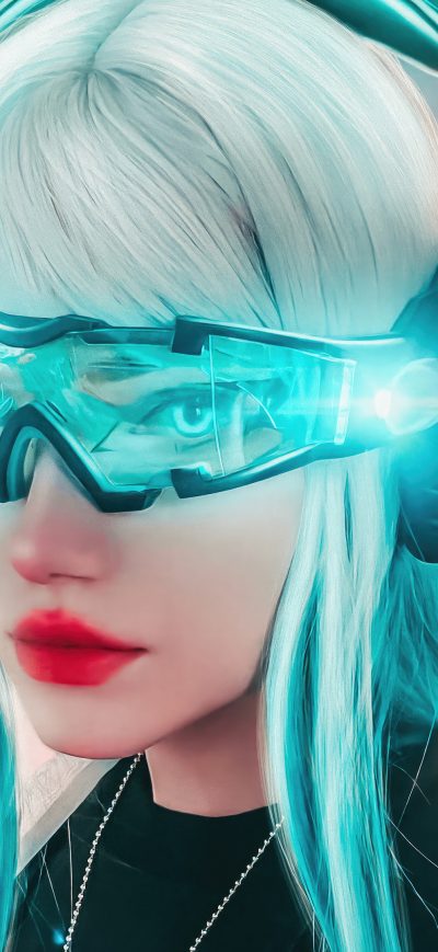 Fond d'écran iPhone Cyber Girl Glasses 4k