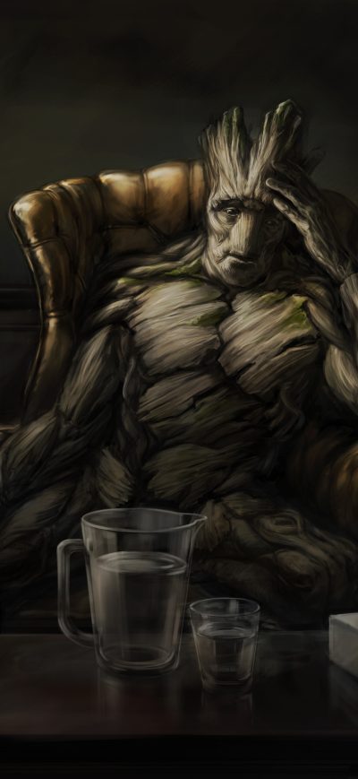 Fond d'écran iPhone Baby Groot Recording Himself