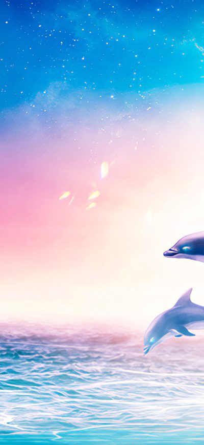 Fond d'écran iPhone Dolphins Digital Art 4k