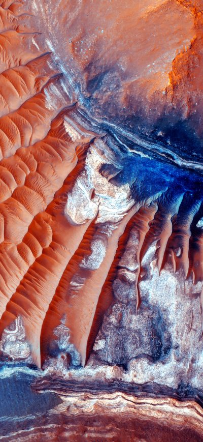 Fond d'écran iPhone Mars Desert Satellite 8k