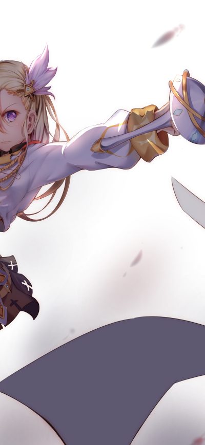 Fond d'écran iPhone Anime Girl Sword Long Hair 4k