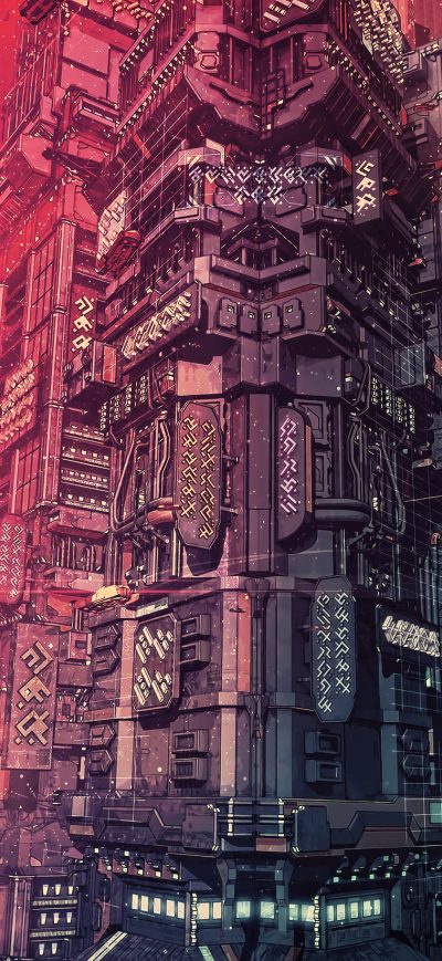 Fond d'écran iPhone Cyber Futuristic City Fantasy Art 4k