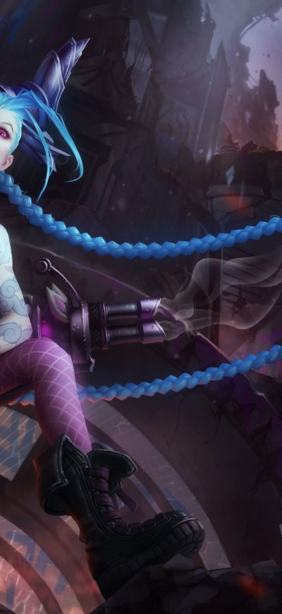 Fond d'écran League Of Legends Jinx 5k sur iPhone