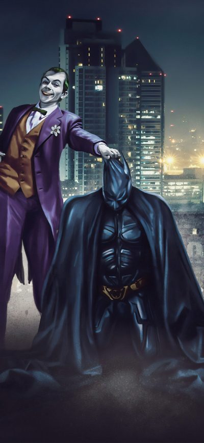 Fond d'écran Joker Take Down The Bat sur iPhone
