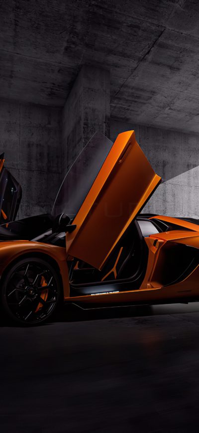 Fond d'écran iPhone Orange Lamborghini Aventardor SVJ