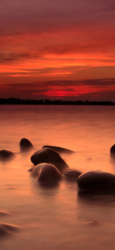 Fond d'écran iPhone Landscape Coast Sunset 4k