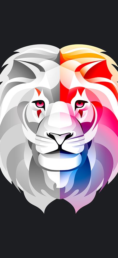 Fond d'écran iPhone Lion Colorful Abstract Minimal 4k