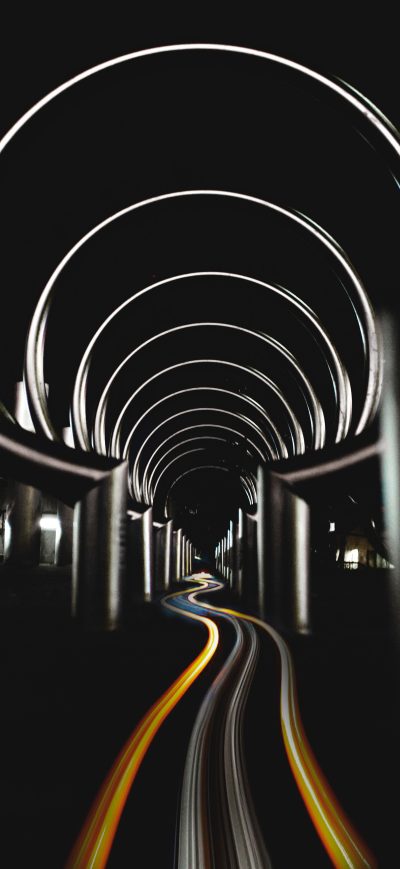 Fond d'écran iPhone Long Exposure Circles Tunnel 5k