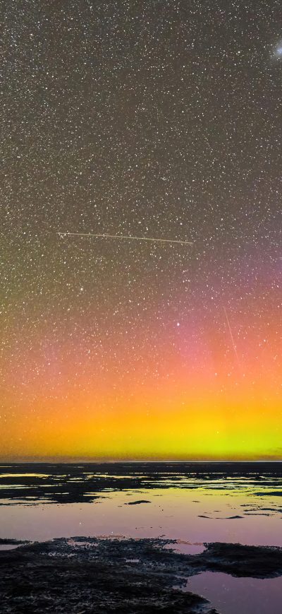 Fond d'écran iPhone Aurora Australis Over Birdlings Flat New Zealand 5k
