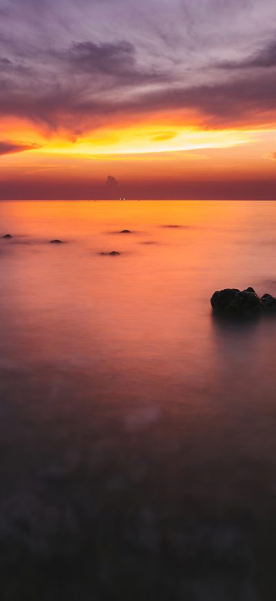 Fond d'écran iPhone Silent Ocean Sunset 4k