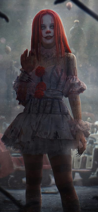 Fond d'écran iPhone It Clown Girl 4k