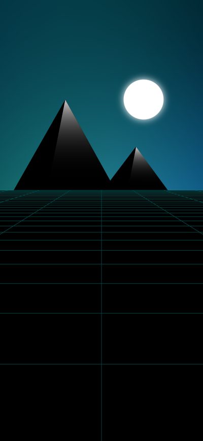 Fond d'écran iPhone Pyramid Synthwave Minimal 8k