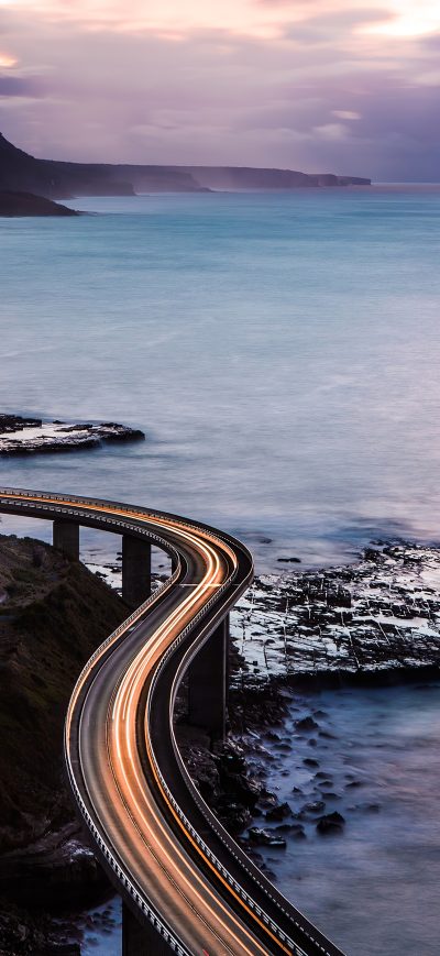 Fond d'écran iPhone Light Trails Road 4k