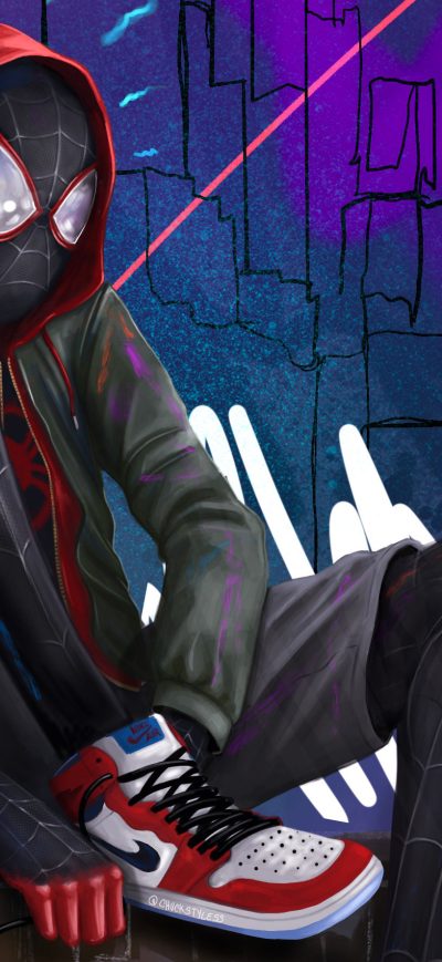 Fond d'écran iPhone Miles Morales Spider 4k