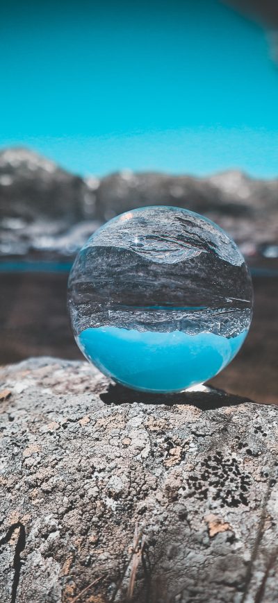 Fond d'écran iPhone Crystal Bal Transparent Nature Background Reflection 5k