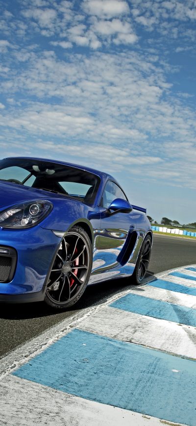 Fond d'écran iPhone Porsche Cayman GT4 Blue