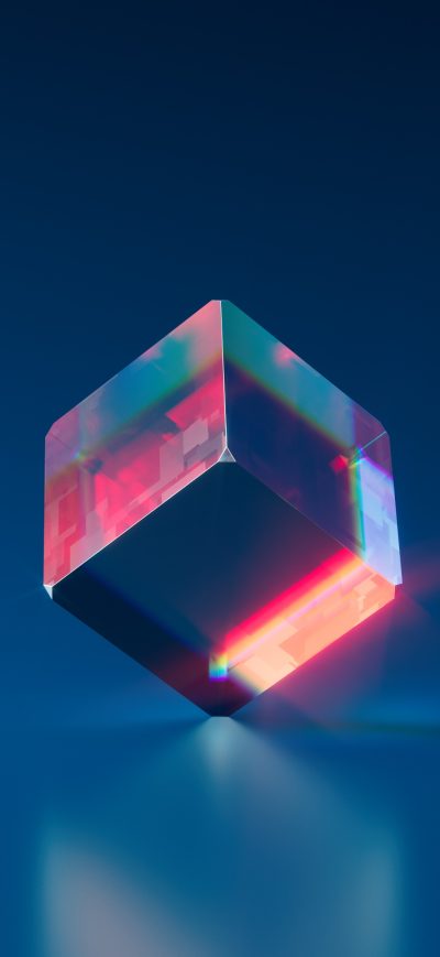 Fond d'écran iPhone Crytsal Blue Cube 4k