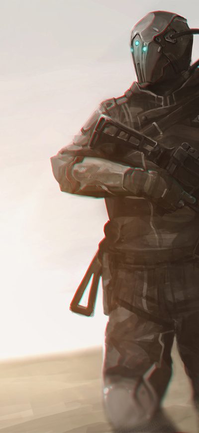 Fond d'écran iPhone Warrior With Rifle Desert