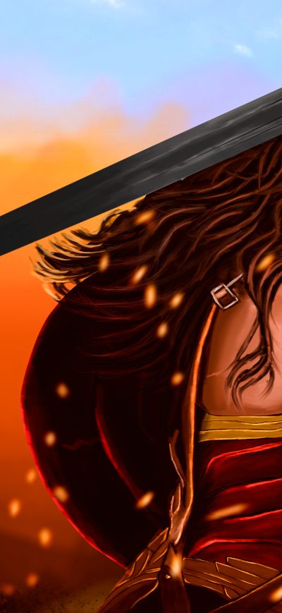 Fond d'écran iPhone Wonder Woman Warrior 4k Artwork
