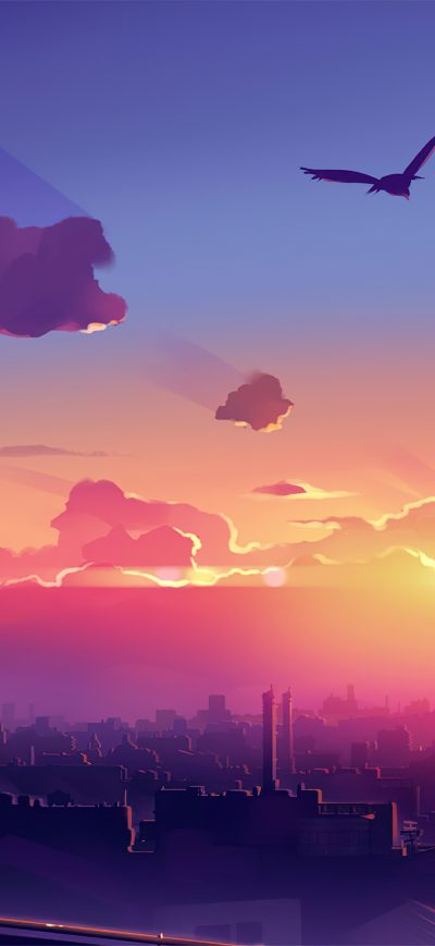 Fond d'écran iPhone Anime Scenery Sunset 4k