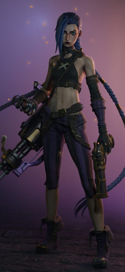 Fond d'écran iPhone Jinx Arcane Fanart 5k