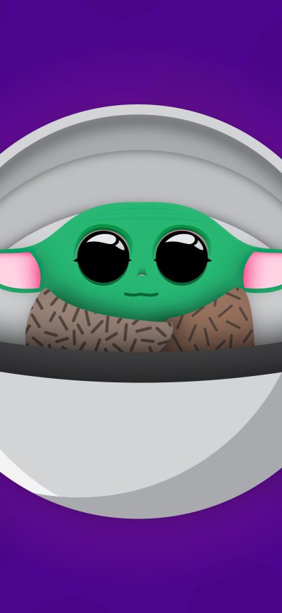 Fond d'écran iPhone Baby Yoda Minimal 8k