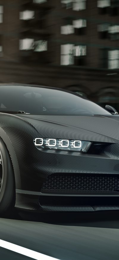 Fond d'écran iPhone Bugatti Chiron Noir Matt 5k