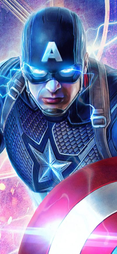Fond d'écran iPhone 2019 Captain America Mjolnir Avengers Endgame 4k