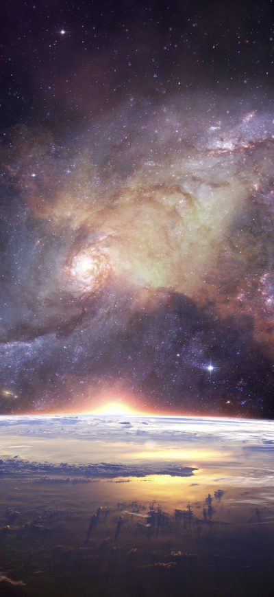 Fond d'écran iPhone Planetscape Galaxy 4k