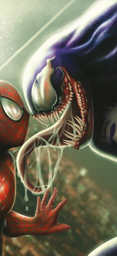 Fond d'écran iPhone Venom And Spiderman 5k