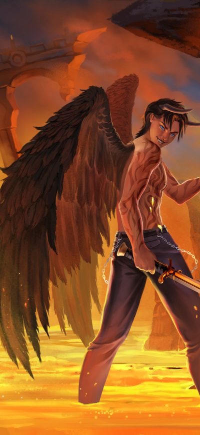 Fond d'écran iPhone Devil With Wings Sword