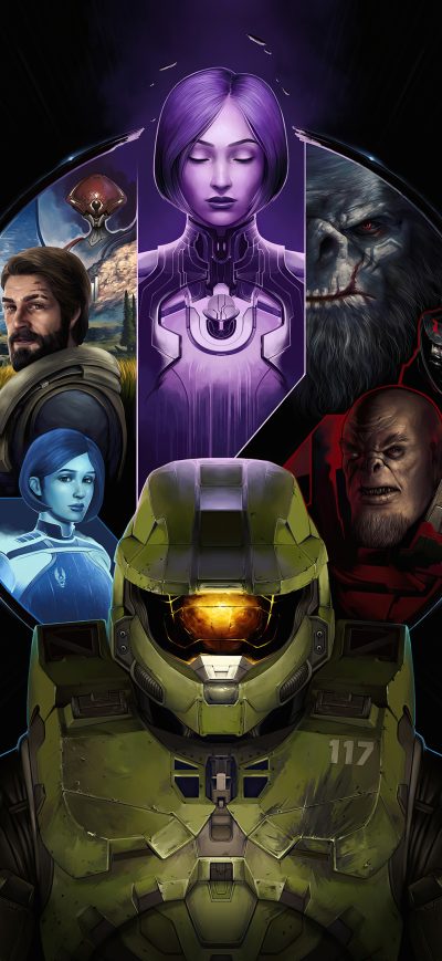 Fond d'écran iPhone Halo 20th Anniversary Dark 4k