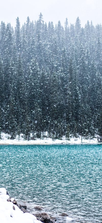 Fond d'écran iPhone Lake Louise Canada Banff Landscape Alberta Rocky 5k