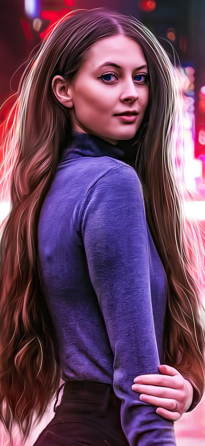 Fond d'écran iPhone Red City Neon Girl 4k
