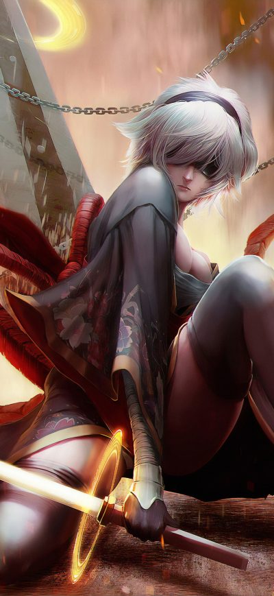 Fond d'écran iPhone 4k 2B Nier Automata Art