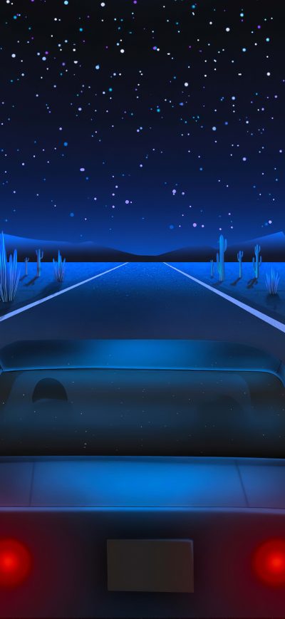 Fond d'écran iPhone Vaporwave Road 4k