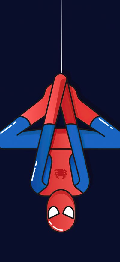 Fond d'écran iPhone Spiderman Hanging Down Minimal 4k