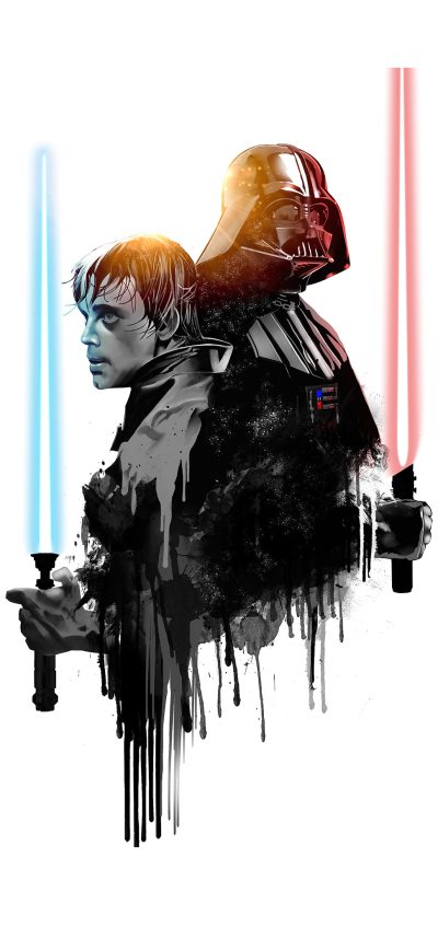 Fond d'écran iPhone Luke And Darth Vader Artwork