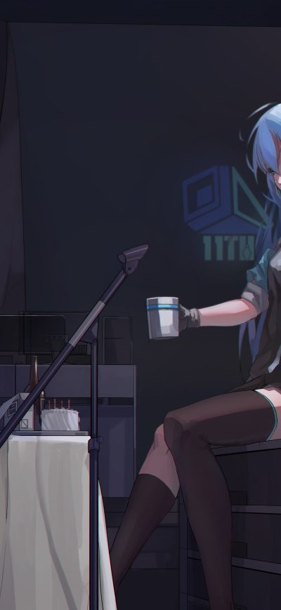Fond d'écran iPhone Hatsune Miku Blue Hair 5k