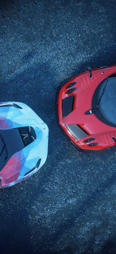 Fond d'écran iPhone The Crew Pagani Huayra And Ferrari LaFerrari Face Off