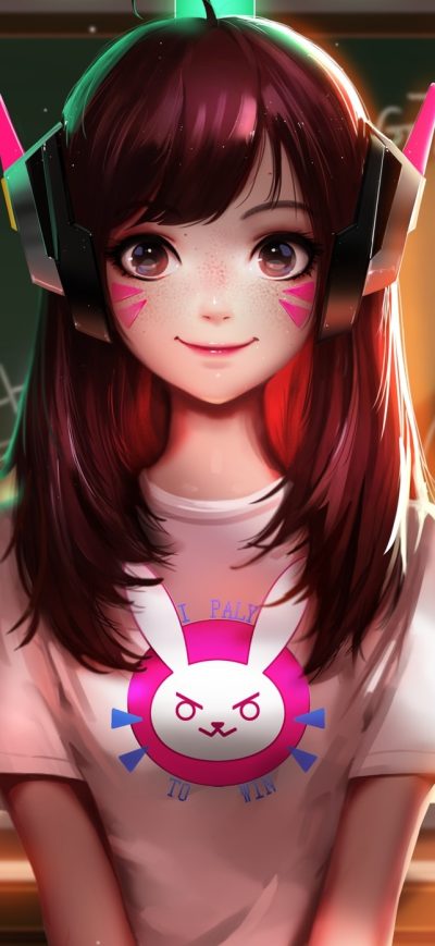 Fond d'écran iPhone Dva Overwatch School Girl Artwork