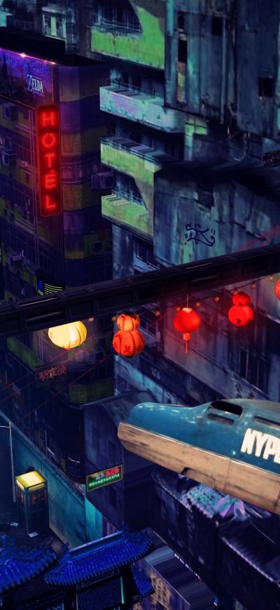 Fond d'écran iPhone Balde Runner Cyberpunk Scifi Future 4k