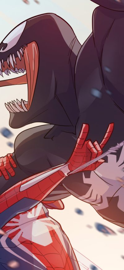 Fond d'écran iPhone Spiderman Vs Venom 2018