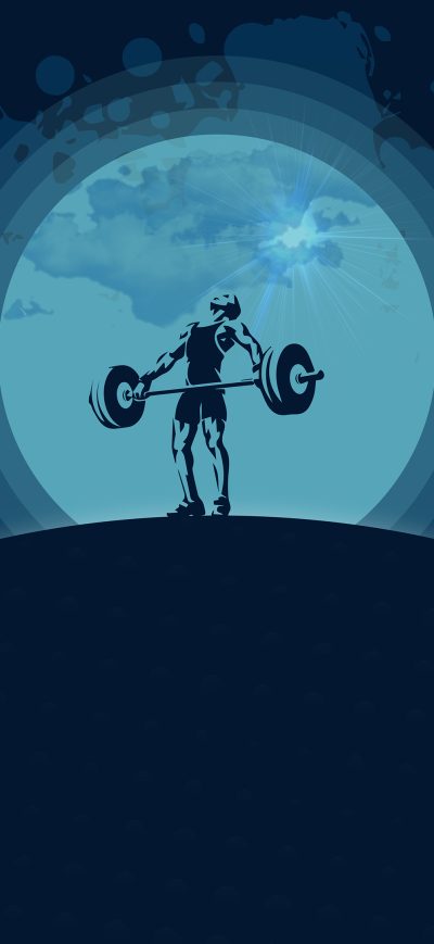 Fond d'écran iPhone Lifter Silhouette Moonlight Vector Illustration