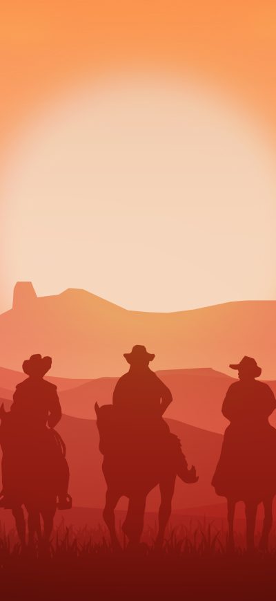 Fond d'écran iPhone Cowboys Minimalism Landscape 4k