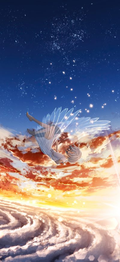 Fond d'écran iPhone Angel Falling From Sky 8k
