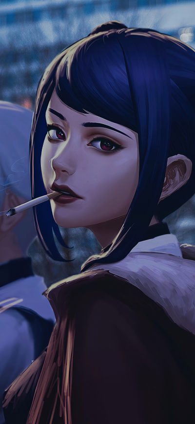 Fond d'écran iPhone Anime Girls Cigarettes Evening 4k
